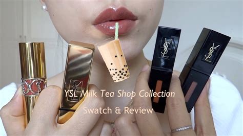 ysl milk tea collection swatch|NEW! YSL Milk Tea Shop Lip Collection Swatch.